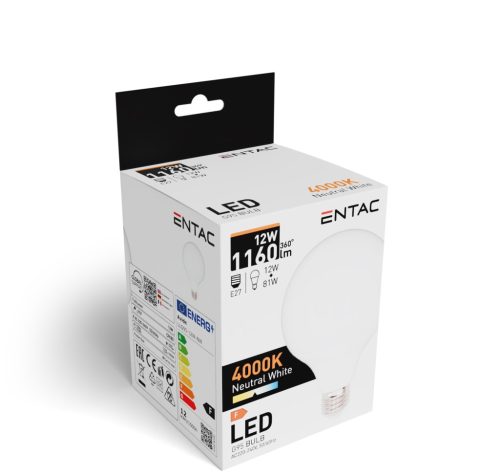 Entac LED G95 E27 12W NW 4000K