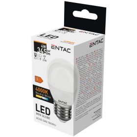 Entac LED Mini Globe E27 4W NW 4000K