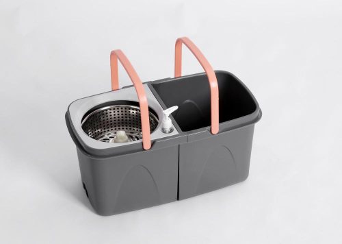 Спин Моп сет брисача са ротирајућом главом (челична ожета са ручком за канту, 2 крпе)