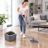 Spin Mop rotating head mop set with flat mop (bucket handle wringer 2 mops)