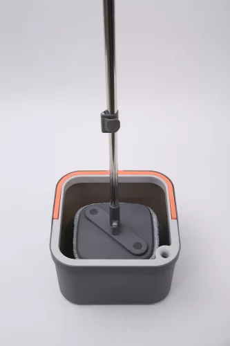 Spin Mop rotating head mop set with flat mop (bucket handle wringer 2 mops)