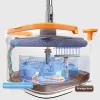 Spin Mop rotating head mop set with flat mop (bucket handle wringer 2 mops)
