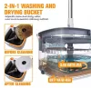 Spin Mop rotating head mop set with flat mop (bucket handle wringer 2 mops)