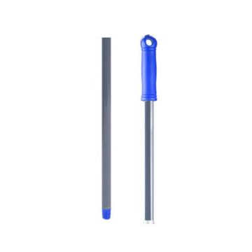 Metal handle, threaded, blue 130cm, 48 pcs/carton