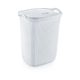 Plastic pedal bin, white/black pattern, GOGO 50L