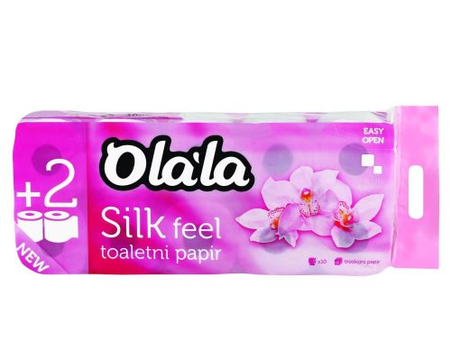 Olala Silk Feel Spa toilet paper 3 layers white 155 sheets 10 rolls, 6 csg/bag