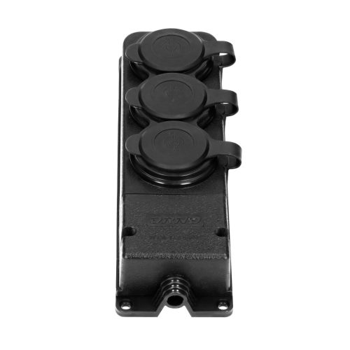 Orno priemyselná 3-cestná rozvodná doska, vonkajšia montáž z gumy schuko IP44