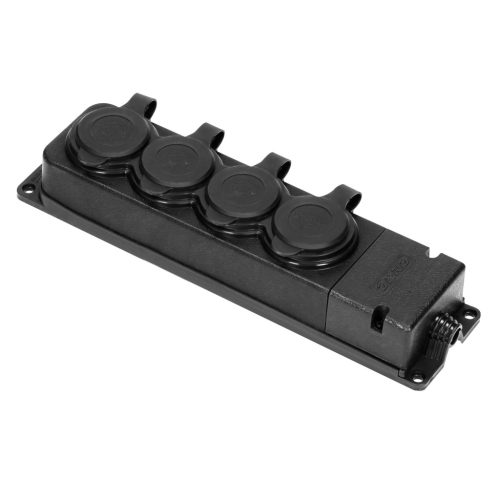 Orno industrial 4-way distribution board, schuko rubber mounting IP44 outdoor