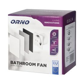   Wentylator wyciągowy Orno 100 mm, z czujnikiem wilgotności i opóźnionym wyłączeniem/timerem, wymienny panel przedni, 8 W, 93 m³/h, 26 dB