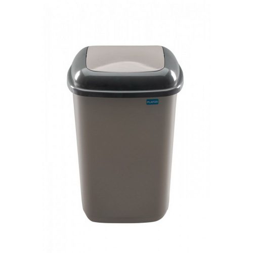 Plafor Quatro spring tipping dustbin with lid 12L Mocca