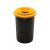 Plafor ECO round, cylinder trash can 50L black/yellow
