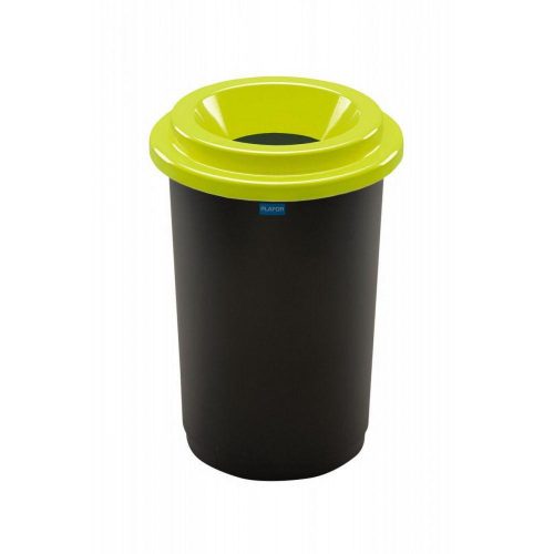 Plafor ECO round, cylinder trash can 50L black/green