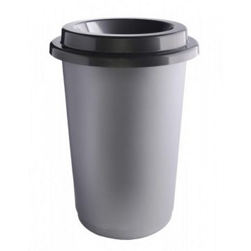 Plafor ECO round, cylinder trash can 50L steel color
