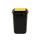 Coș de gunoi cu capac basculant cu arc Plafor Quatro 45L negru/galben