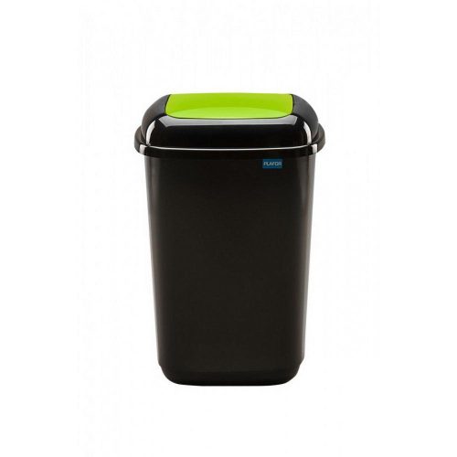 Plafor Quatro spring tipping dustbin with lid 45L black/green