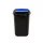 Coș de gunoi cu capac basculant cu arc Plafor Quatro 45L negru/albastru