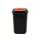 Coș de gunoi cu capac basculant cu arc Plafor Quatro 45L negru/roșu