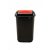 Plafor Quatro spring tipping dustbin with lid 45L black/red