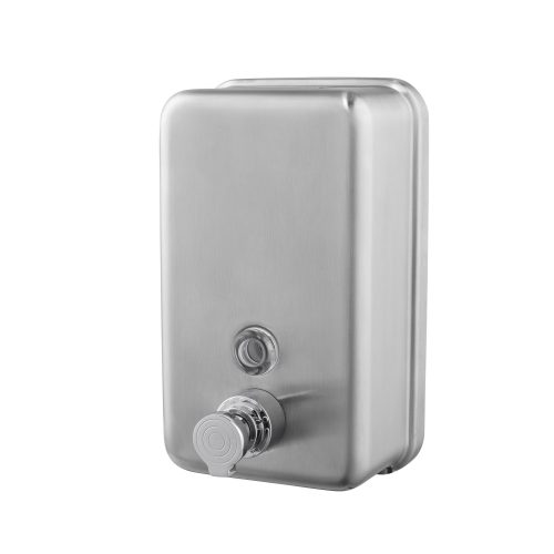 Stainless steel liquid soap dispenser, matte, with plastic container, 1200 ml
