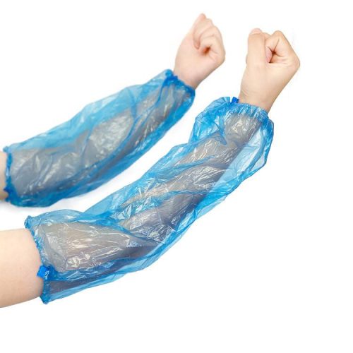 Disposable forearm protector 20x40cm, PE, blue 100 pcs