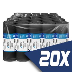   Szemeteszsák fekete 80x120 30mikron 160L 10db/tekercs (20 tekercs)