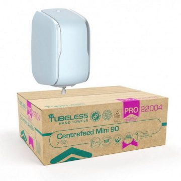   Tubeless Mini roll hand towel dispenser 1 pc + 2 shrink TUB22004 2-layer hand towel discount package