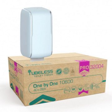   Tubeless hajtogatott toalettpapír adagoló 1 db + 2 karton TUB32004 toalettpapír akciós csomag
