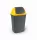 Coș de gunoi cu capac rabatabil, fluture, plastic, galben antracit, 50 litri
