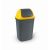 Dustbin with flip lid, butterfly, plastic, black and yellow, 50 liters