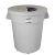 Round dustbin, with lid, plastic, eco grey, 120 litres
