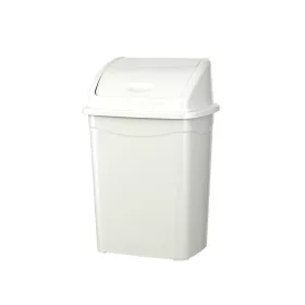 Coș de gunoi cu capac rabatabil, plastic, lux, alb, 4 litri