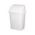 Trash can with flip lid, plastic, luxury white, 9 liters
