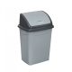 Dustbin with flip lid, plastic, eco grey, 9 liters