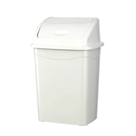 Coș de gunoi cu capac rabatabil, plastic, alb lux, 26 litri