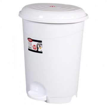   Pedal bin, plastic, LUXURY white, with removable basket, 6L NO2