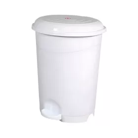   Coș de gunoi cu pedală, plastic, LUXURY alb, cu coș detașabil, 12L NO3