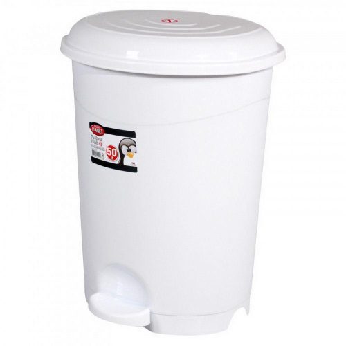 Pedal bin, plastic, LUXURY white, with removable basket, 12L NO3