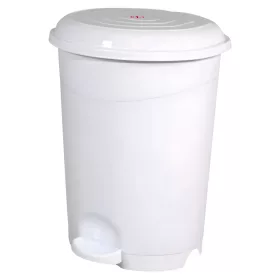   Coș de gunoi cu pedală, plastic, LUXURY alb, cu coș detașabil, 50L NO5