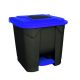 Selective waste collection container, plastic, pedal, black/blue, 30L