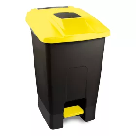   Recipient de colectare selectivă a deșeurilor, plastic, acționat cu pedală, antracit/albastru, 100L
