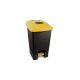 Selective waste collection container, plastic, pedal-operated, anthracite/blue, 100L