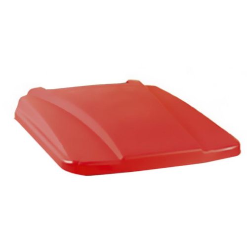 Selective waste collection container, plastic, pedal, red, 70L, lid