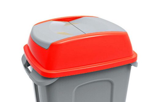 Hippo waste collection bin lid, plastic, red, 50L