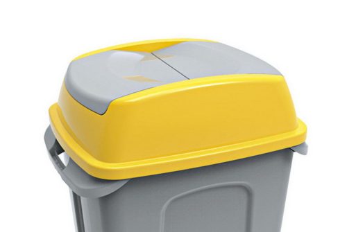 Hippo waste collection bin lid, plastic, yellow, 50L