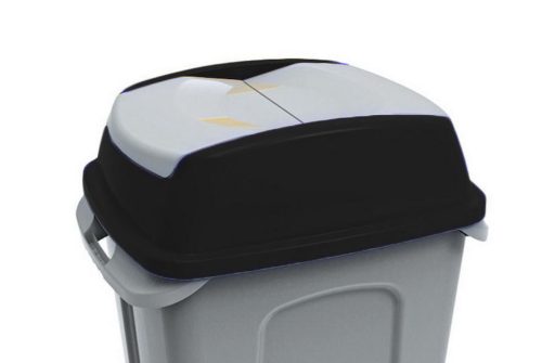 Hippo waste collection bin lid, plastic, black, 70L