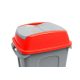 Hippo waste collection bin lid, plastic, red, 70L