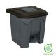 Selective waste collection container, plastic, pedal, black/yellow, 30L