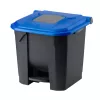 Recipient de colectare selectivă a deșeurilor, plastic, acționat cu pedală, antracit/albastru, 30L