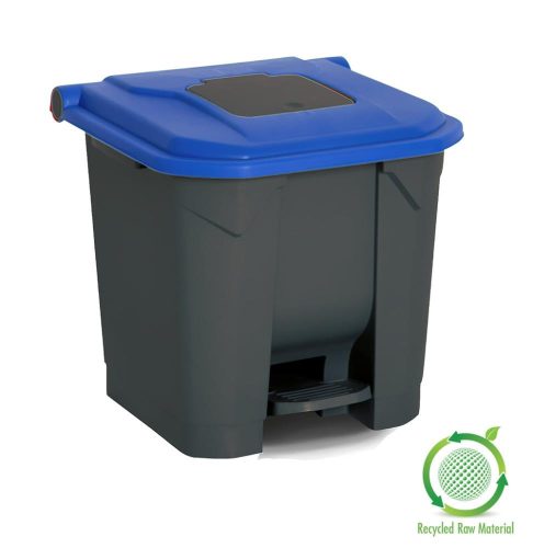 Selective waste collection container, plastic, pedal, black/yellow, 30L