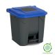 Szelektív hulladékgyűjtő konténer, műanyag, pedálos, antracit/kék, 30L